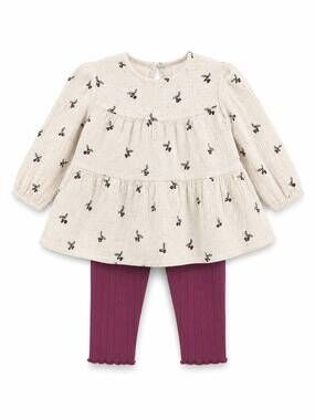 NEW PLAY UP kid's strawberry tunic leggings set in sand/ plum